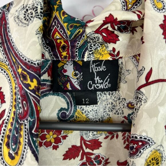 Above the crowd blazer boho retro vintage shiny Paisley Print Women's Jacket - Picture 6 of 7